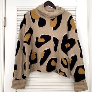 Anthropologie Leopard Tunic Sweater